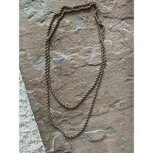 Vintage Necklace Chain Chainlink Silver Gold Tone Single Or Double Layer